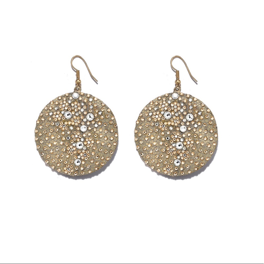 Roni Blanshay Gold Draguer Swarovski Earrings